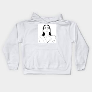 the romanian muse woman in sketch board Kids Hoodie